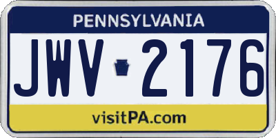 PA license plate JWV2176