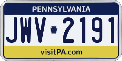 PA license plate JWV2191