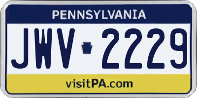 PA license plate JWV2229