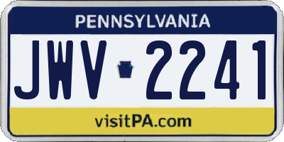PA license plate JWV2241