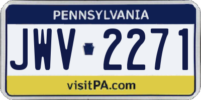 PA license plate JWV2271