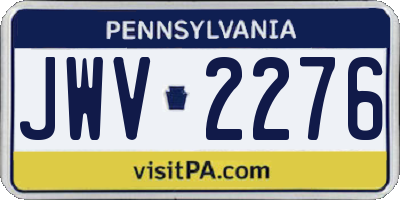 PA license plate JWV2276
