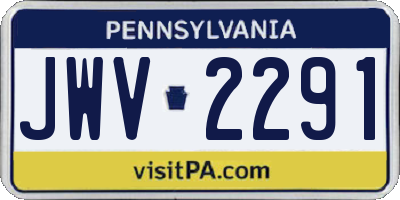 PA license plate JWV2291