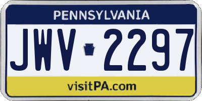 PA license plate JWV2297