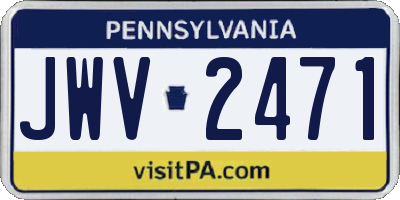 PA license plate JWV2471
