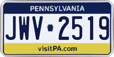PA license plate JWV2519