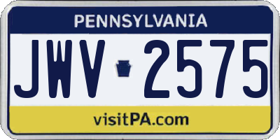 PA license plate JWV2575