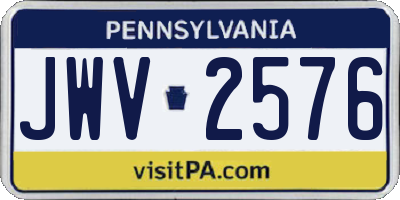 PA license plate JWV2576