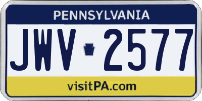PA license plate JWV2577