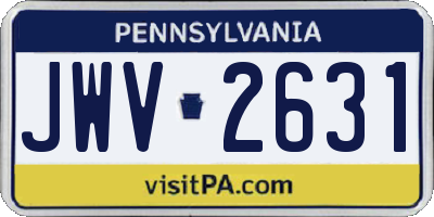 PA license plate JWV2631