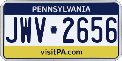 PA license plate JWV2656