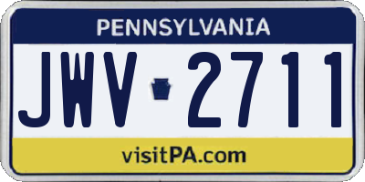 PA license plate JWV2711