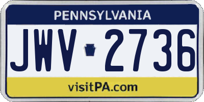 PA license plate JWV2736