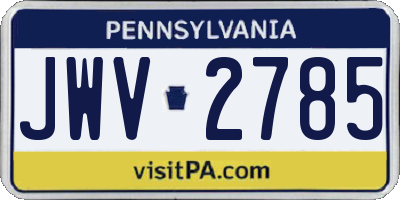 PA license plate JWV2785