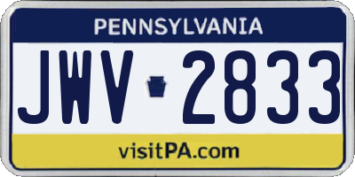 PA license plate JWV2833