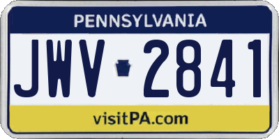 PA license plate JWV2841