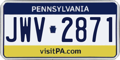 PA license plate JWV2871