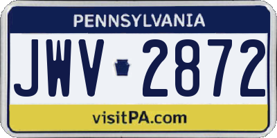 PA license plate JWV2872
