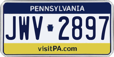 PA license plate JWV2897