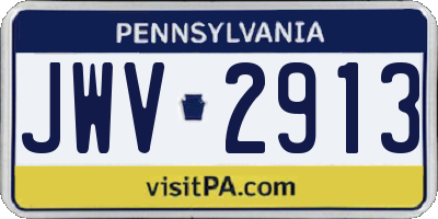PA license plate JWV2913