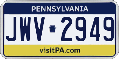 PA license plate JWV2949