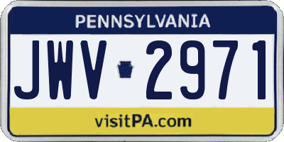PA license plate JWV2971