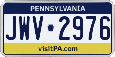PA license plate JWV2976