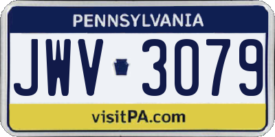 PA license plate JWV3079
