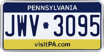 PA license plate JWV3095