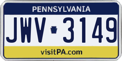 PA license plate JWV3149