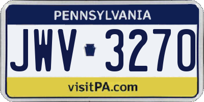 PA license plate JWV3270