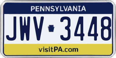 PA license plate JWV3448