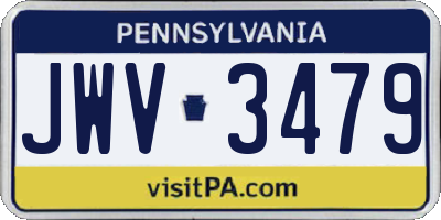PA license plate JWV3479