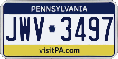PA license plate JWV3497