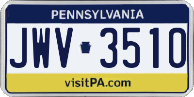PA license plate JWV3510