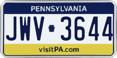PA license plate JWV3644