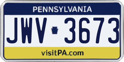 PA license plate JWV3673