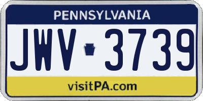 PA license plate JWV3739