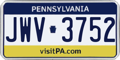 PA license plate JWV3752