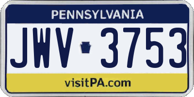 PA license plate JWV3753