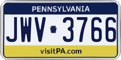 PA license plate JWV3766