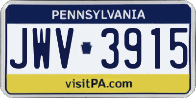 PA license plate JWV3915