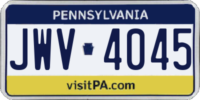 PA license plate JWV4045