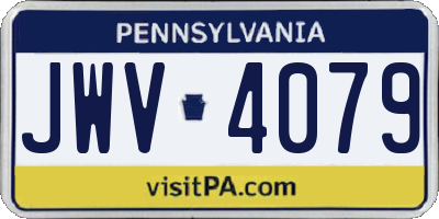 PA license plate JWV4079