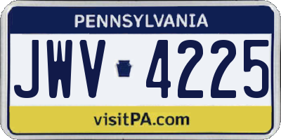 PA license plate JWV4225