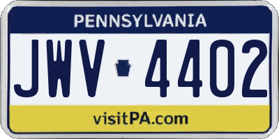 PA license plate JWV4402