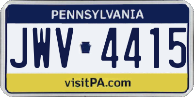 PA license plate JWV4415