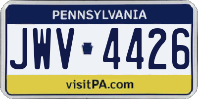 PA license plate JWV4426