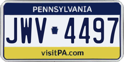 PA license plate JWV4497