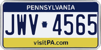 PA license plate JWV4565